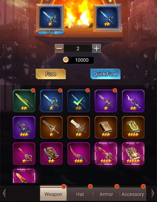 Idle Fantasia: Forging Equipments